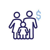 Family with Money Symbol Icon