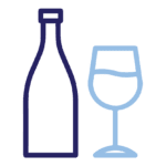 Icon of Wine Bottle and Glass